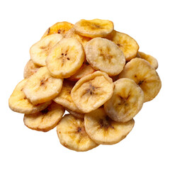 Dried Banana Chips Healthy Snack Food on transparent background
