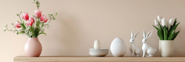 Spring Easter Decor: Tulips, Bunnies, and Eggs