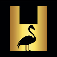 Bird Logo combine with letter H vector template