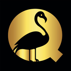 Bird Logo combine with letter Q vector template