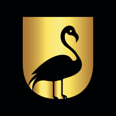 Bird Logo combine with letter U vector template