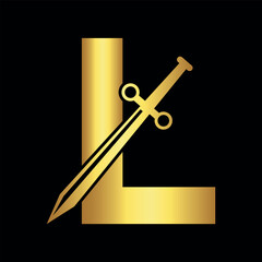 Blade Logo combine with letter L vector template