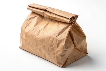 Obraz premium Brown Paper Bag Displayed on a Clean White Background Generative AI