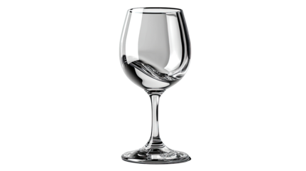Crystal-Clear Wine Glass: A stunning close-up showcases the elegance of a crystal wine glass, shimmering with pure water, reflecting light and textures with exceptional clarity.