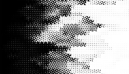 Black and white smooth transition of geometric pattern with halftone effect for sporty background and jersey design. Vector Format Illustration 