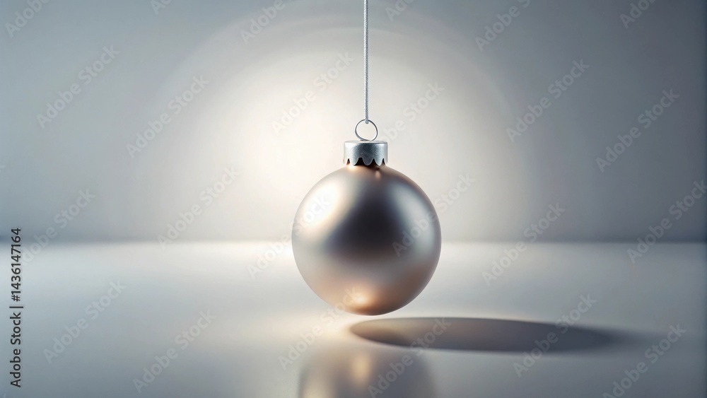 Leinwandbilder a single elegant metallic orb ornament hanging against a neutral background, reflecting light and ca