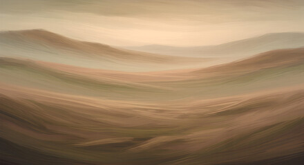 Obraz premium Abstract Wavy Sand Dunes Painting with Gentle Shades and Soft Textures
