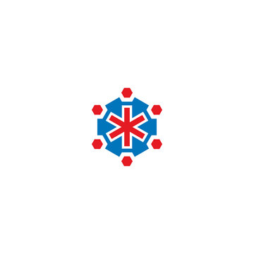 Modern Medical Network: Abstract Health Tech Vector Logo