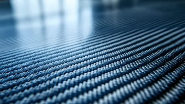 Close-up of Blue Carbon Fiber Texture