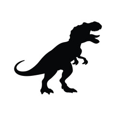 Obraz premium Silhouette of T Rex vector art illustration isolated on clean white background