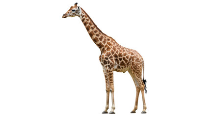 Obraz premium Elegant giraffe regal against a void towers in a world of darkness and patterned beauty