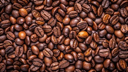 Fototapeta premium Aromatic Roasted Coffee Beans A Rich, Dark Brown Texture Background for Culinary and Beverage Applications