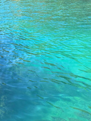 Blue rippled sea water surface