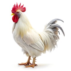 Fototapeta premium White Rooster isolated on white background