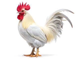 Fototapeta premium White Rooster isolated on white background
