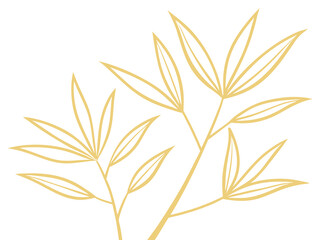 vector art deco luxury bamboo leaves line pattern