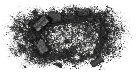 Charred Remains Ring of Burnt Logs  Ashes Amidst Fires Aftermath