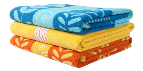 Colorful Beach Towels Stacked