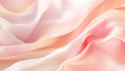 Obraz premium Soft, flowing, pastel pink and peach silk fabric. Delicate, luxurious folds