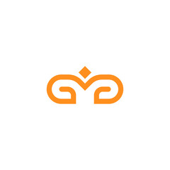 Modern Abstract GG: Creative Connect Orange Vector Logo