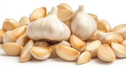 Fresh Garlic Bulb with Cloves, Natural and Healthy Cooking Ingredient