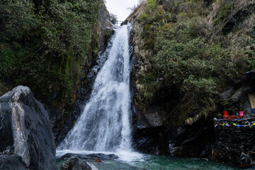 Bhagsunag falls on a sunny day