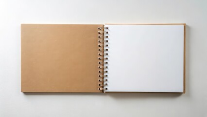 Open Notebook on White Background