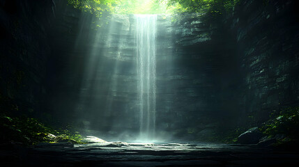 Hidden Waterfall Illustration