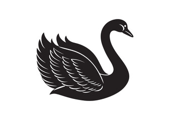 Swan Gracefully Floating icon, Swan Gracefully Floating silhouette Vector