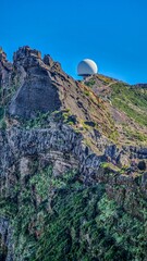 Radar station on Pico do Arieiro on Madeira on the famous PR1 hiking trail. 