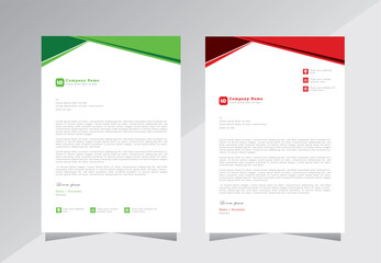 corporate modern business letterhead design template with green and red colors. creative modern letterhead design template for your project. letter head, letterhead, business letterhead design.