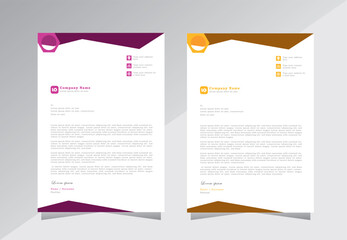 Corporate modern letterhead design template with orange and purple colour. creative modern letterhead design template for your project.