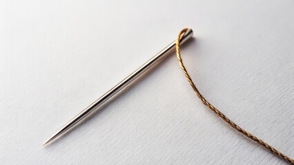 Needle and Thread on White Background