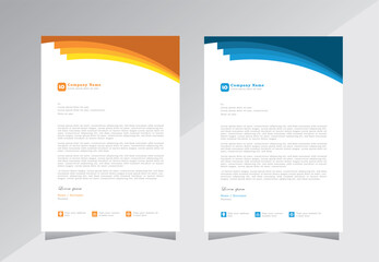 Corporate modern letterhead design template with orange and blue colour. creative modern letterhead design template for your project.