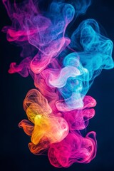 Colorful Smoke Swirls in Vibrant Shades of Pink, Blue and Yellow