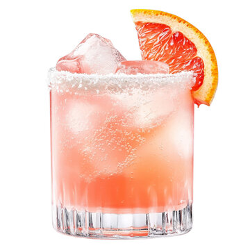 Trendy paloma cocktail mockup with pale grapefruit and salt rim for refreshing beverage design