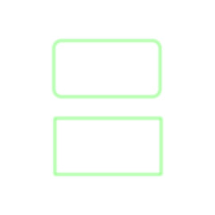 Neon glowing green rectangle shapes with light, techno futuristic impulse circle isolated on transparent background