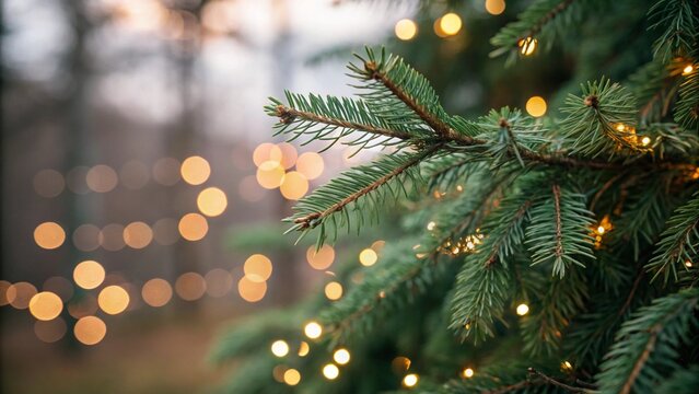 Christmas tree with twinkling lights