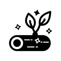 Wood Log Solid Black