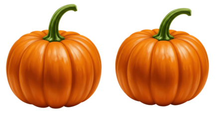 Double pumpkin delights two radiant orange gourds on dark canvas