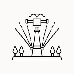 Sprinkler irrigation system vector on white background