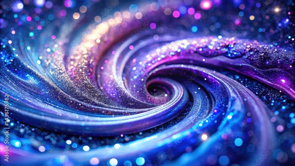 Poster abstract cosmic swirl of glittering hues a dynamic visual representation of celestial energy and rad