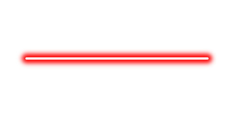 Neon glowing red line with light, techno futuristic impulse circle isolated on transparent background
