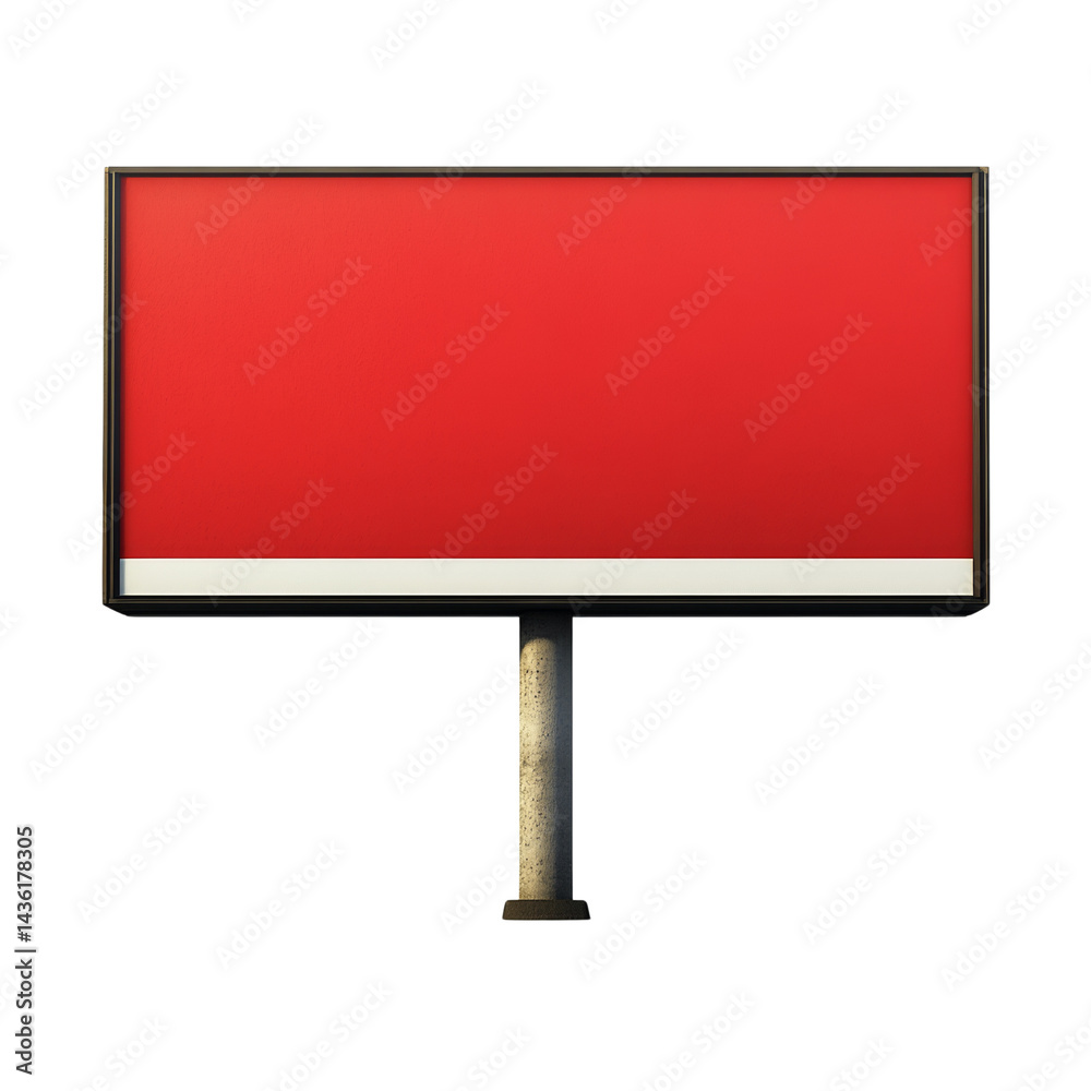 Poster vibrant advertisement space with captivating red and minimalist design for impactful messaging, elev