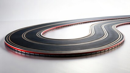 Slot Car Track on White Background