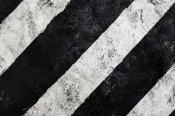 Diagonal black and white painted lines on a textured surface