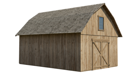 Isolated Barn in a Farm
