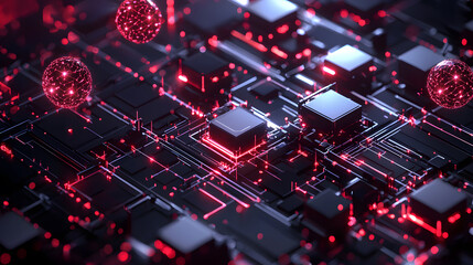 Dynamic cloud computing wallpaper visualizing decentralized systems in a futuristic environment