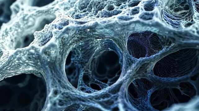 Close-up of Porous Material Microstructure