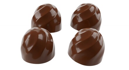 Obraz premium Chocolate Candies on White Background